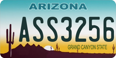 AZ license plate ASS3256