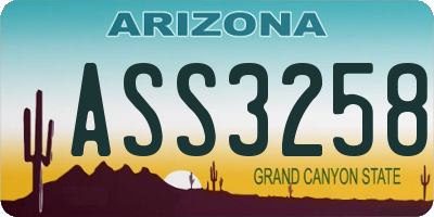AZ license plate ASS3258