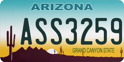 AZ license plate ASS3259