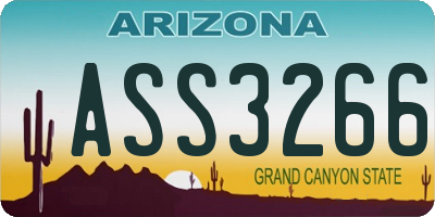 AZ license plate ASS3266