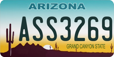 AZ license plate ASS3269