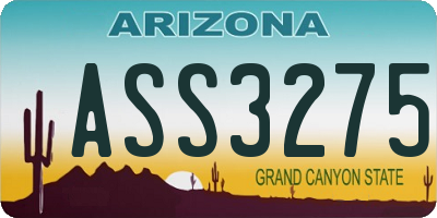 AZ license plate ASS3275