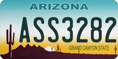 AZ license plate ASS3282