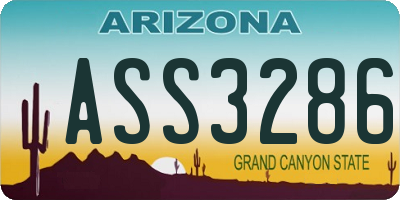 AZ license plate ASS3286
