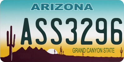 AZ license plate ASS3296