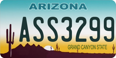 AZ license plate ASS3299