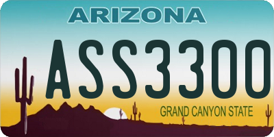 AZ license plate ASS3300