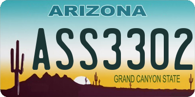 AZ license plate ASS3302