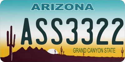 AZ license plate ASS3322