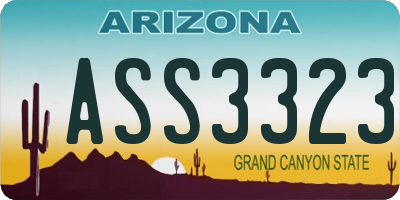 AZ license plate ASS3323
