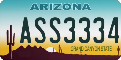 AZ license plate ASS3334