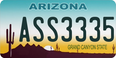 AZ license plate ASS3335