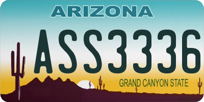 AZ license plate ASS3336
