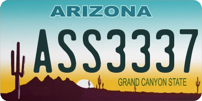 AZ license plate ASS3337