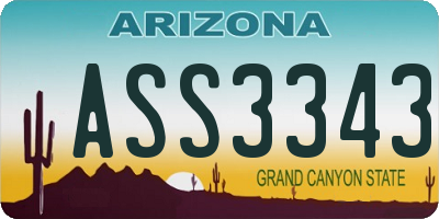 AZ license plate ASS3343