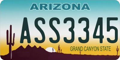 AZ license plate ASS3345