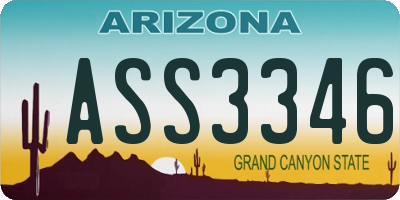 AZ license plate ASS3346