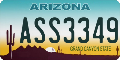 AZ license plate ASS3349