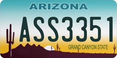 AZ license plate ASS3351