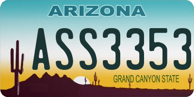 AZ license plate ASS3353
