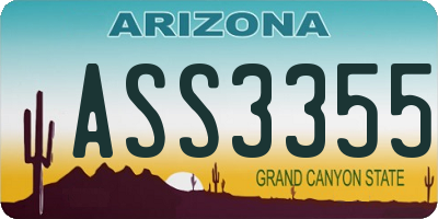 AZ license plate ASS3355