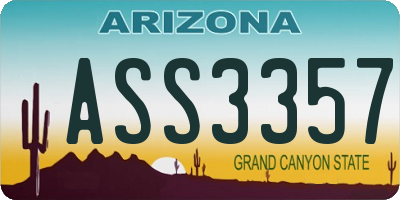 AZ license plate ASS3357