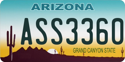 AZ license plate ASS3360