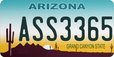 AZ license plate ASS3365