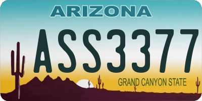 AZ license plate ASS3377