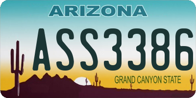 AZ license plate ASS3386
