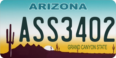 AZ license plate ASS3402