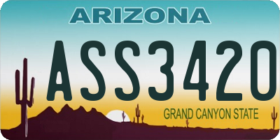 AZ license plate ASS3420