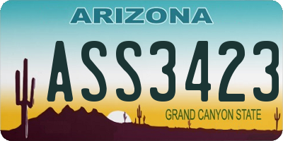 AZ license plate ASS3423