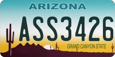 AZ license plate ASS3426