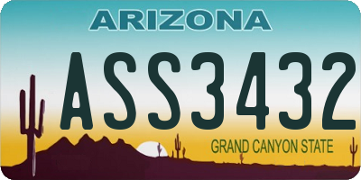AZ license plate ASS3432