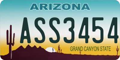AZ license plate ASS3454