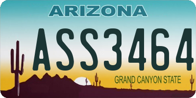 AZ license plate ASS3464