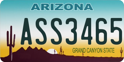 AZ license plate ASS3465