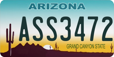 AZ license plate ASS3472