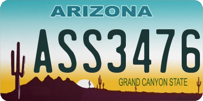 AZ license plate ASS3476