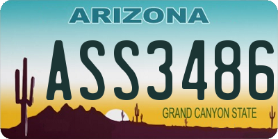 AZ license plate ASS3486