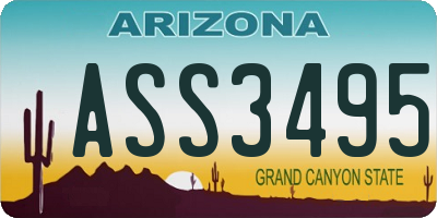 AZ license plate ASS3495