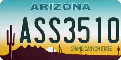 AZ license plate ASS3510
