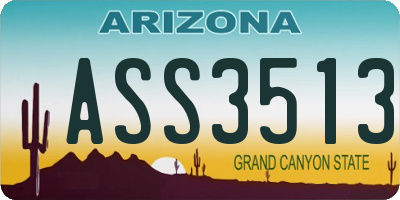 AZ license plate ASS3513