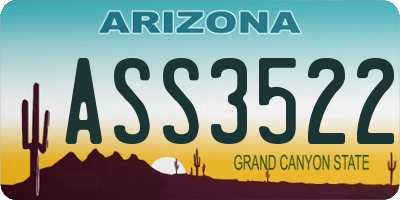AZ license plate ASS3522
