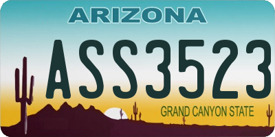 AZ license plate ASS3523