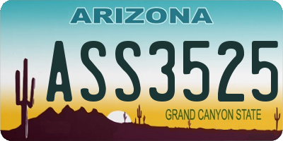 AZ license plate ASS3525