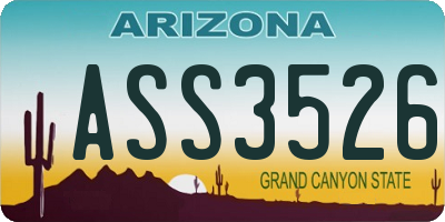 AZ license plate ASS3526
