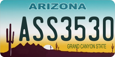 AZ license plate ASS3530