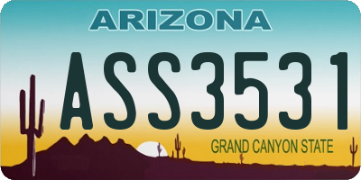 AZ license plate ASS3531